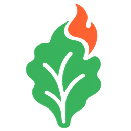 Lettuceburn logo: a green lettuce leaf with an orange flame